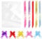 20PCS Cellophane Basket Bag and 25PCS Colorful Gift Bow Ribbons, Transparent Gift Basket Packaging Bag, Cellophane Gift Basket for Gift Packaging, Crafts, Toys and Fruit.