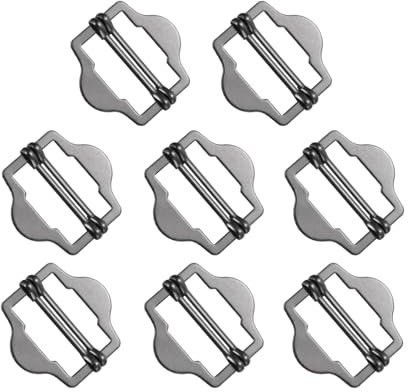 QUARKZMAN 8 Stück Metallversteller-Schiebeschnallen, 25mm Gurtband-Rollenstift-Klipp-Schnalle Tri-Glide für Weste, Anzug, Taschen-Ersatzteil (Schwarz)