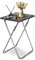 Small Folding Snack Table - TV Tray, Balcony, Outdoor Camping, Sofa, Side, End, Laptop Table for Small Space Living Room (Dark Marble)
