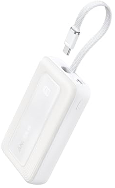 Anker Zolo Power Bank, 10000mAh 30W High Speed Portable Charger with Built-in USB-C Cable, 1 USB-C Cable, for iPhone 16/16 Pro/16 Pro Max/16 Plus, MacBook, Galaxy, iPad and More