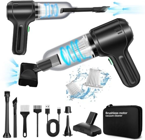 Lyiazsoy Car Vacuum High Power Scution, 18000PA Wireless Handheld Vacuum Cleaner, 3 in 1 Blower Brushless Motor, 120W Cordless Mini Portable Vacuum for Car Pet Hair Keyboard Home Office
