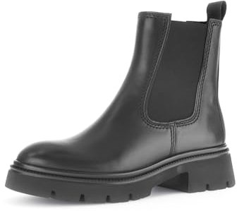 Gabor Damen Chelsea Boots, Frauen Stiefeletten,Best Fitting,Warmfutter,uebergangsstiefel,Schlupfstiefel,warm,schwarz (Fu.schw.),37 EU / 4 UK