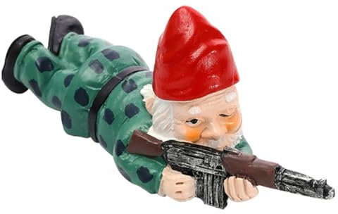 Humdcdy Armee Gartenzwerge Gartenzwerge Statue Militärzwerge Lustige Armee Mit Waffen Gartendekoration Harz Armee Zwergstatue Für Drinnen Und Draußen Rasen Und Hofdekoration