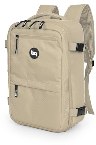 blnbag M6 - Handgepäck Reiserucksack 40x20x25 cm Ryanair robuster Rucksack mit Laptop-Fach, Flugzeug Underseater Rucksack Carry-On 20 L, Tagesrucksack, Freizeit, Uni, Reisen, Champagner
