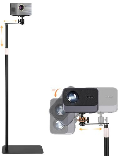 Projector Stand, Floor Holder with Carbon Steel Base, 85-130CM Height Adjustable, 360° Swivel Universal Projector Tripod, Bedside Sofa Mount Projector Stand Compatible with X-G-I-M-I N-e-b-u-l-a (B)