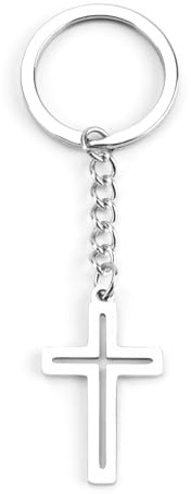 FRULX Stainless Steel Cross Keychain with Hollow Design,Creative Key Holder, Fashionable Pendant,Ideal Present for Teachers,Unique and Inspirational Gift Option for Birthdays,Graduations