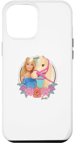Coque pour iPhone 15 Pro Max Barbie Cheval avec roses
