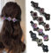 Doppelschicht Haarspangen für Frauen Mädchen, Glitzernde Kristall-Stein Geflochtene Haarspangen, Kolibri Haarspange mit Kristallblume, Geflochtene mit 3 Mini-Haarspangen, Strass-Haarspange (4stück)