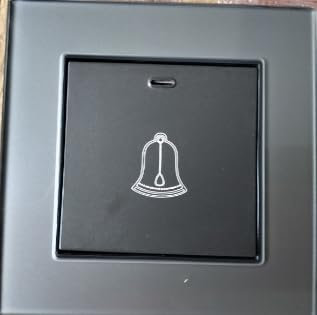 TüRklingelschalter, 86 * 86Mm TüRklingel Druckknopf Schalter Mit Klingel-Symbol Klingeltaster Aufputz Unterputzmontage Taster Unterputz 220~250V TüRklingel Druckknopf GehäRtete Kristallplatte