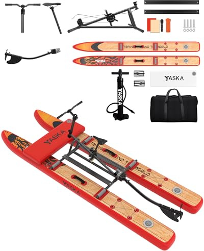 Water Bike Lake Bicycle Cycle Pedal Boat Inflatable Boat,Water Bike Sea Bike Pedal Bike Recreational Surfing,Inflatable Kayak Bikeboat for Sport Fun Fishing (Orange, Stil 1)