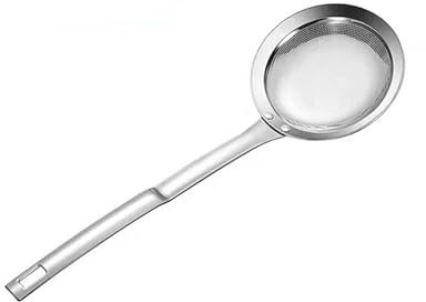 Cuillère d'écumoire à graisse en acier inoxydable, cuillère à filtre, passoire à mailles fines, passoire alimentaire, poignée à souhait, passoire d'écumage d'huile de cuisine/551(M 9.3x27cm)