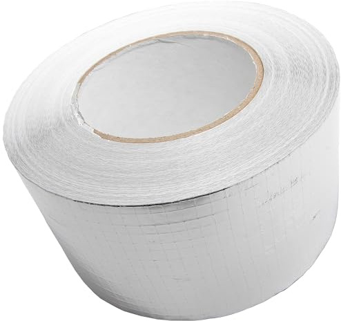 50m Aluminium Netz-Klebeband Isolierband (Breite: 7,5 cm), Gesamtstärke 83 µm, für unter anderem Kältemittelleitungen, Klimaanlage, Wärmepumpe