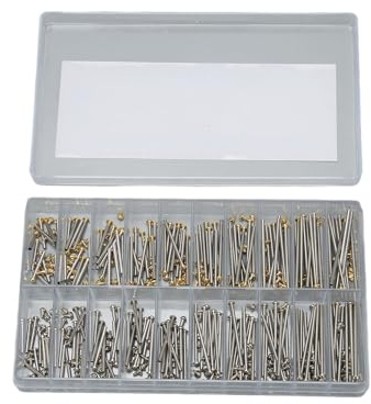 200pcs Watch Screw Tube, 10 Size 1.3mm Width Professional Watch Band Pins with Storage Box, Watch Strap Connection Rod Screw Link Pins