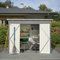 8x4 FT Metall Gerätehaus Gartenhaus Inkl. Metallfundament (ohne Boden), wetterfest Gartenschuppen für Outdoor Garten Terrasse (Grau)