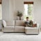 HULALA HOME L-Shaped Modular Sectional Sofa, 3 Seater Sofa with Chaise, Modern Comfy Sofa Couch with Extra Deep Seat, 4 Seat Convertible Sectional Sofa for Living Room, Beige