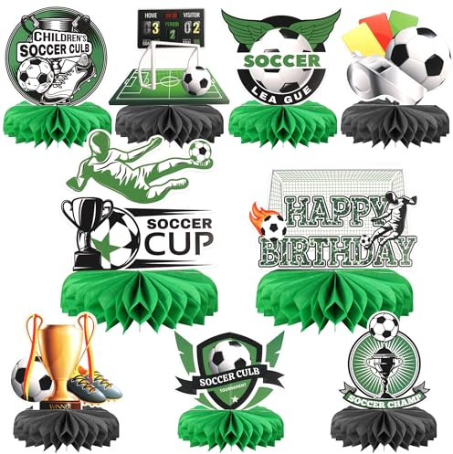 Xsstarmi Soccer Honeycomb Centerpieces Decor Soccer Club Game Table Toppers Decoration for Sport Football Theme Baby Shower Birthday Party DIY Decorations Supplies