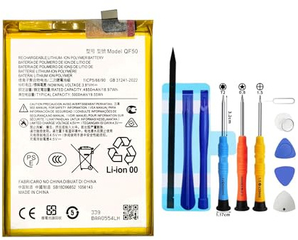 Vvuilsty QF50 - Batteria di ricambio per Moto G34 5G/G04/G24 XT2423-3, batteria compatibile con Moto G34 5G/G04/G24 XT2423-3, con kit di attrezzi di riparazione
