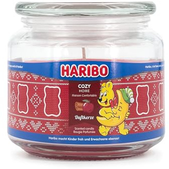 Haribo™ Duftkerze Cozy Home, Aromakerze im Glas, 300g, 50h Brenndauer