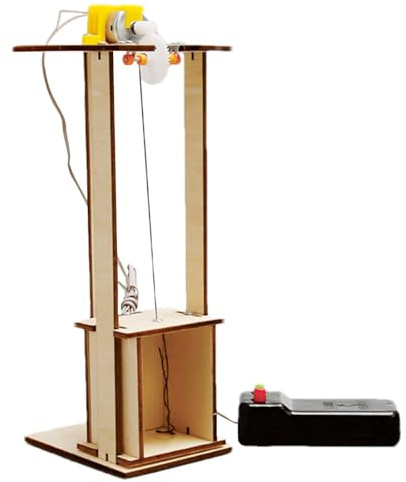 Ascensore elettrico – Kit in legno, Progetto scientifico STEM | Modello di elevatore per bambini, Giocattolo Educativo Fatto a mano, Sperimento d'infanzia, Attività, Knowsha