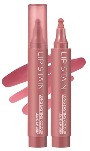 Rossetto Stain Rosa, opaco Lip Contour, impermeabile, altamente pigmentato, con effetto tatuaggio naturale, a lunga durata e resistente alle sbavature, matita per labbra Nude Pink