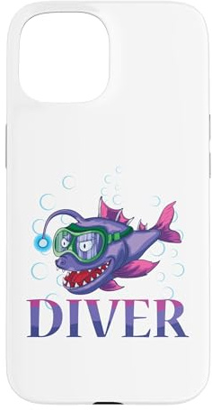 Custodia per iPhone 15 DIVER Pesce Subacqueo