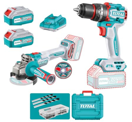 TOTAL Set Avvitatore + Smerigliatrice Angolare 115 mm, 20V, 4706400002