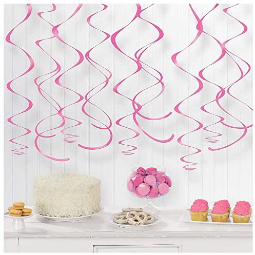 Amscan 67055-103-55 - Deko-Spiralen, 12 Stück, circa 55,8 cm, pink, Hängedekoration