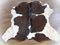 KUHFELL Kalbfell Stierfell Fell Teppich Weiss - Dunkelbraun 130x136cm #804