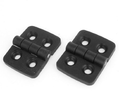sourcing map 2pcs Charnière plastique pour porte de garde-robe à axe unique en métal noir