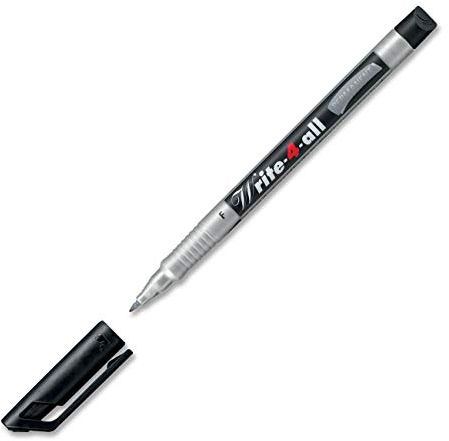 Permanent Marker Pen - STABILO Write-4-all - Fine - Pack of 3 - Black