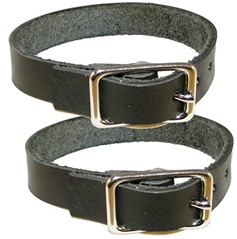 Befestigungsriemen 2er Pack - Lederriemen aus schwarzem Blankleder (50cm)