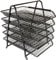OSCO Black Wire Mesh 5 Tier Letter Tray | A4 | Desk File Organiser | Paper Storage | Office Document Sorter | Paperwork Filing | Easy Assembly | H37.3 x W29.5 x D34.0 cm |