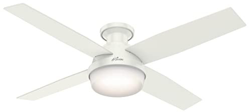 Hunter Fan Company 59242 52 Dempsey Indoor Low Profile Ceiling Fan with Light, Fresh White Finish