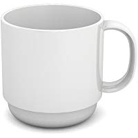 Ornamin Becher 250 ml weiß (Modell 508) / Mehrweg-Becher Kunststoff, Kaffeebecher, Henkelbecher