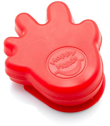 Happy Hands Anti Slam Child Door Safety Finger Trap Stoppers - No Tools Required (Adhesive Attachment) - Plastic Finger Guard Stops Doors from Slamming - 2 Pack (Red)