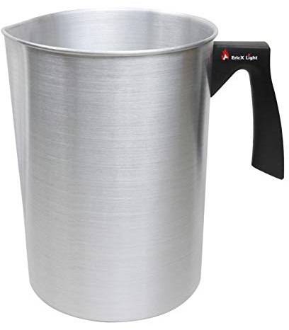 EricX Light Candle Making Pouring Pot, 4 pounds, Dripless Pouring Spout & Heat-Resisting Handle Designed Wax Melting Pot, Aluminum Construction Candle Making Pitcher