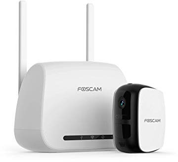 Foscam E1 Sistema Senza Fili - Telecamera IP WiFi a Batteria con Registrazione in Cloud Gratis, 1080P HD, Rilevazione, Sicurezza, Visione Notturna, Audio Bidirezionale, Uso Interno/Esterni