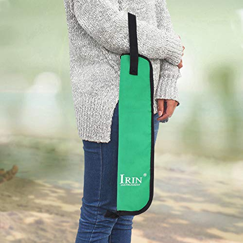 Drum Stick Bag, 5 Farben Drum Stick Lagerung Hängende Tasche Drumstick Portable Handtasche mit Griff(Grün)