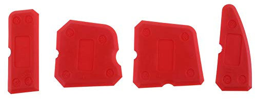 4pcs Caulking Tool Kit Joint Sealant Silicone Grouts Remover Scraper Floor Cleaner Tile Cleaner Handmade Tools(Red)