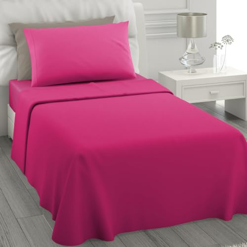 L'ANTICO ARCOLAIO - Lenzuola Letto Singolo 100% Cotone Completo con Federe Cuscini, Set Anallergico e Antiacaro, Colore Tinta Unita, Manifattura Made in Italy con Fibra Naturale