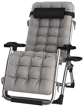 DQCHAIR Übergroßer Garten, Der for Schwerlastmenschen, Nullgravitation-Sonnenliege-Stuhl for Im Freienpatio-Rasen-Plattform-tragbare Stühle, Unterstützung 200kg Stützt (Color : Gray)