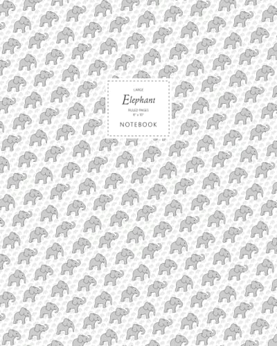 Elephant Notebook - Ruled Pages - 8x10 Notizbuch - Large (White)