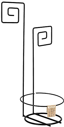 KADAX Porta vaso di fiori, cesto muro, fioriera in acciaio, gancio di fiori, staffa da parete, scaffale di fiori all'interno, piante, supporto fiori, supporto vaso, nero (meandro)