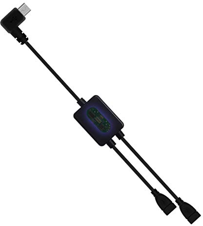 AWADUO 90-Grad-Micro-USB-Splitter 1 zu 2 aus, Micro-USB-Splitterkabel 1 bis 2 Y Hochgeschwindigkeits-Ladekabel 30 cm Länge