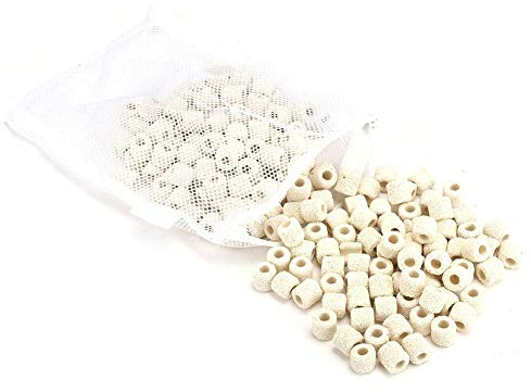 Keramik Ring Filter Aquarium, Aquarium Ring Wasserpflanzen Aquarium Filter Ringe Aquarium Keramikringe Aquarium Wasserpflanzen Fixring Keramik, Filtermedium Filtermaterial mit Netzbeutel, Kleine Größe