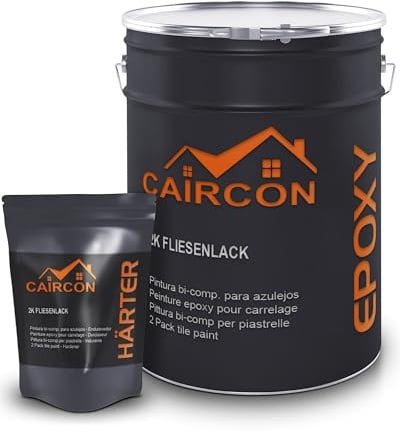 CAIRCON Peinture résine carrelage cuisine, salle de bain - sol et mur Gris silex - 2,5Kg