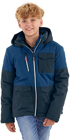 Killtec Jungen Outdoorjacke Funktionsjacke mit Kapuze und Schneefang KOW 29 BYS SKI Jckt wasserdicht, Winddicht, atmungsaktiv 00881-navy Blue 152