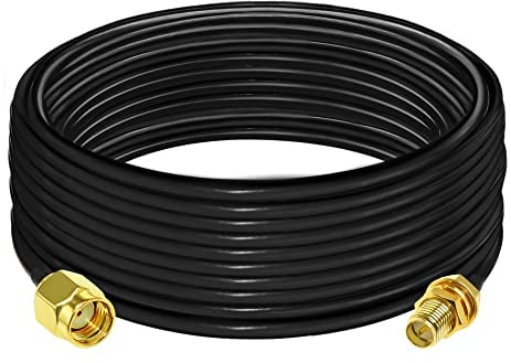 TUOLNK Coax Cable RP SMA Male to SMA Female Wifi Antenna Extension Cable RG58 50ohm for Router 32.8ft(10M)