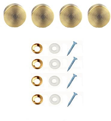 Copper Mirror Screws, Dia. 12mm Furniture Standoff Screw Decorative Cap Covers, Mirror Self-Tapping Screws Cap Nail, Bronze, 8 Pcs