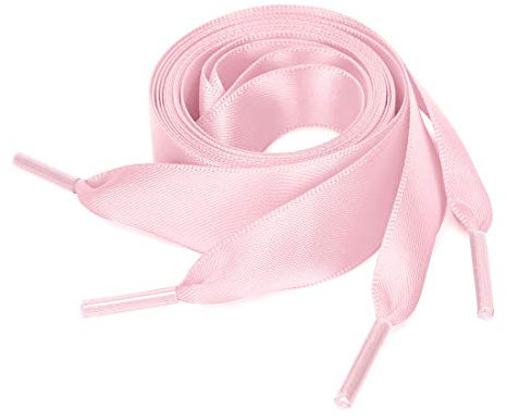 sourcing map 2 Paires Lacets Chaussures Satin Ruban Plat Chaussures Toile Femmes Rose 80cm/31.5